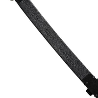 Dolce & Gabbana Black Leather Daisy Crystal Embellish Waist Belt