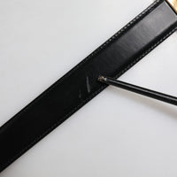 Dolce & Gabbana Black Leather Gold Metal Waist Buckle Belt