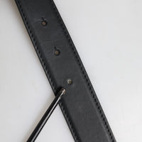 Dolce & Gabbana Black Leather Metal Waist DG Logo Buckle Belt