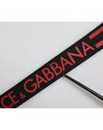 Dolce & Gabbana Black Red Nylon DG Metal Waist Buckle Belt