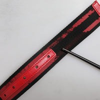 Dolce & Gabbana Black Red Nylon DG Metal Waist Buckle Belt