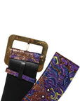 Dolce & Gabbana Multicolor Floral Jacquard Lurex Wide Waist Buckle Belt