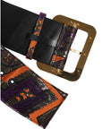 Dolce & Gabbana Multicolor Floral Jacquard Lurex Wide Waist Buckle Belt