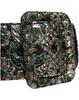 Dolce & Gabbana Multicolor Floral Jacquard Lurex Wide Waist Buckle Belt