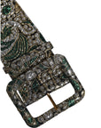 Dolce & Gabbana Multicolor Floral Jacquard Lurex Wide Waist Buckle Belt