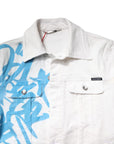 Dolce & Gabbana White Graffiti Cotton Stretch Denim Jacket
