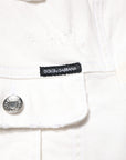 Dolce & Gabbana White Graffiti Cotton Stretch Denim Jacket