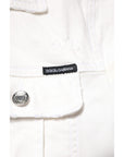 Dolce & Gabbana White Graffiti Cotton Stretch Denim Jacket