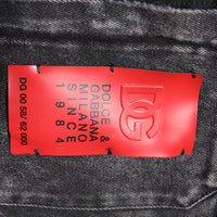 Dolce & Gabbana Black Logo Cotton Stretch Denim Jacket