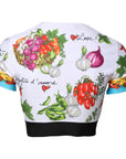 Dolce & Gabbana Multicolor Print Short Sleeves Cropped Top