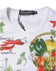 Dolce & Gabbana Multicolor Print Short Sleeves Cropped Top
