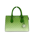 Michael Kors Sheila Medium Crossbody Satchel Purse Bag Jungle Green