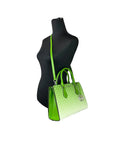 Michael Kors Sheila Medium Crossbody Satchel Purse Bag Jungle Green