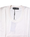 Dolce & Gabbana White Sleeveless Cashmere Round Neck Tank Top