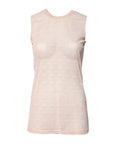Dolce & Gabbana Beige Nylon Logo Monogram Sleeveless Tank Top