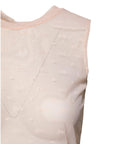 Dolce & Gabbana Beige Nylon Logo Monogram Sleeveless Tank Top