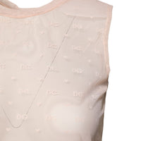 Dolce & Gabbana Beige Nylon Logo Monogram Sleeveless Tank Top