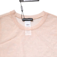 Dolce & Gabbana Beige Nylon Logo Monogram Sleeveless Tank Top