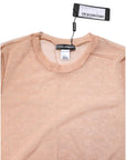 Dolce & Gabbana Beige Nylon Sheer Logo Monogram Crew Neck Top