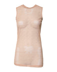 Dolce & Gabbana Beige Nylon Logo Monogram Sleeveless Tank Top
