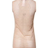 Dolce & Gabbana Beige Nylon Logo Monogram Sleeveless Tank Top