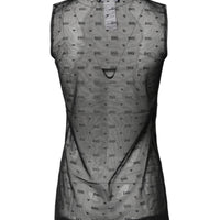 Dolce & Gabbana Black Nylon Logo Monogram Sleeveless Tank Top