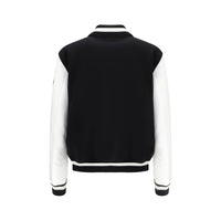 Off-White Leather and wool varsity Bomber
