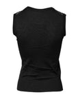 Dolce & Gabbana Black Lace Sheer Crew Neck Sleeveless Top