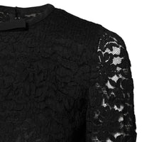 Dolce & Gabbana Black Lace STAFF Crew Neck Long Sleeves Top