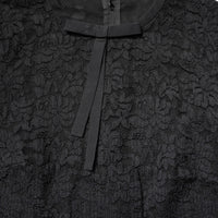 Dolce & Gabbana Black Lace STAFF Crew Neck Long Sleeves Top
