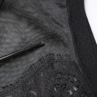 Dolce & Gabbana Black Lace Sheer Crew Neck Sleeveless Top