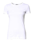 Dolce & Gabbana White Cotton Crew Neck Short Sleeves T-shirt