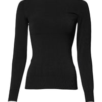 Dolce & Gabbana Black Viscose Long Sleeves Pullover Top