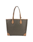 Michael Kors Eva Large Stripe Travel Tote Bag Plus Pouch Brown