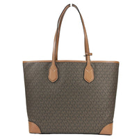 Michael Kors Eva Large Stripe Travel Tote Bag Plus Pouch Brown