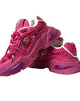 Dolce & Gabbana Pink Airmaster Mesh Panelled Low Top Sneakers Shoes