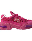 Dolce & Gabbana Pink Airmaster Mesh Panelled Low Top Sneakers Shoes
