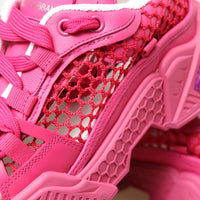 Dolce & Gabbana Pink Airmaster Mesh Panelled Low Top Sneakers Shoes