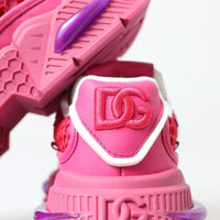 Dolce & Gabbana Pink Airmaster Mesh Panelled Low Top Sneakers Shoes