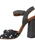 Dolce & Gabbana Black Polka Dot Leather Heels Sandals Shoes