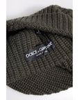 Dolce & Gabbana Dark Gray Cashmere Knit Winter Beanie Hat
