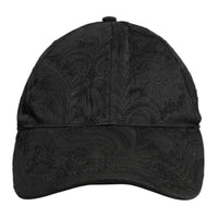 Dolce & Gabbana Black Floral Jacquard 6 Panels Baseball Cap