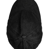Dolce & Gabbana Black Floral Jacquard 6 Panels Baseball Cap