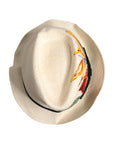 Dolce & Gabbana Beige Floral Print Straw Wide Brim Fedora Hat