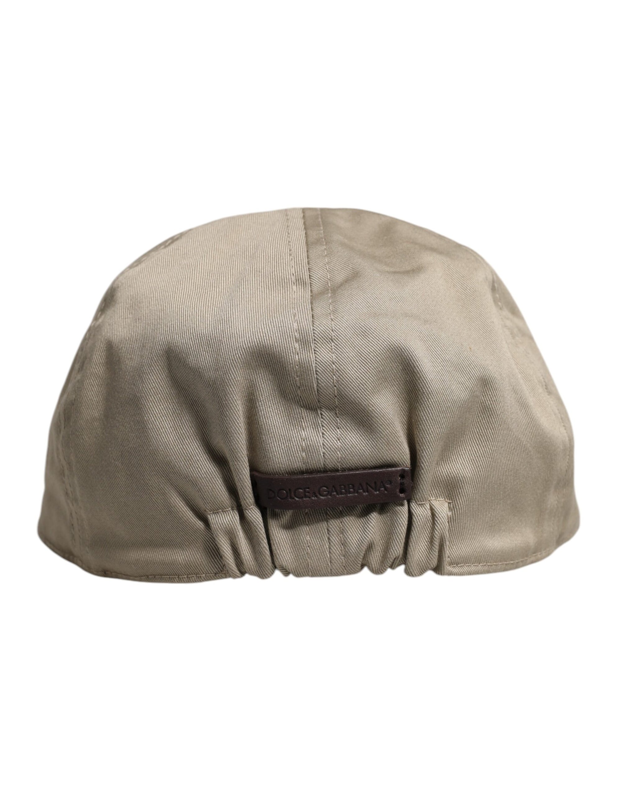 Dolce & Gabbana Beige Cotton Newsboy Capello Cabbie Hat