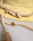 Dolce & Gabbana Yellow Cotton Wide Brim Bucket