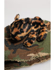 Dolce & Gabbana Multicolor Leopard Embellish Wide Brim Bucket Hat