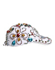 Dolce & Gabbana White Multicolor Crystal Embellish Baseball Cap