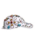 Dolce & Gabbana White Multicolor Crystal Embellish Baseball Cap