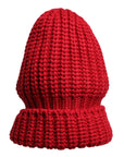 Dolce & Gabbana Red Solid Wool Knitted Winter Beanie Hat